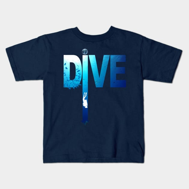 scuba diving: DIVE arrow for divers Kids T-Shirt by MacJos